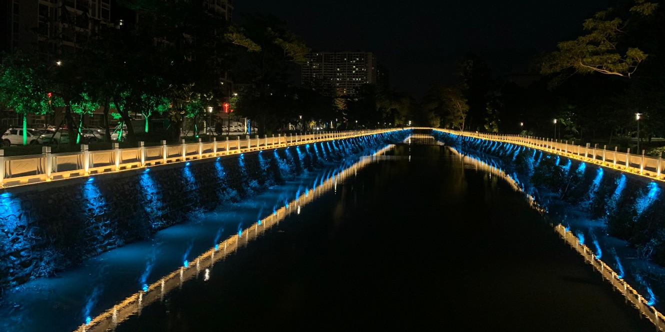 偉人孫中山故里中山市南朗鎮(zhèn)公園河道亮化工程順利驗收